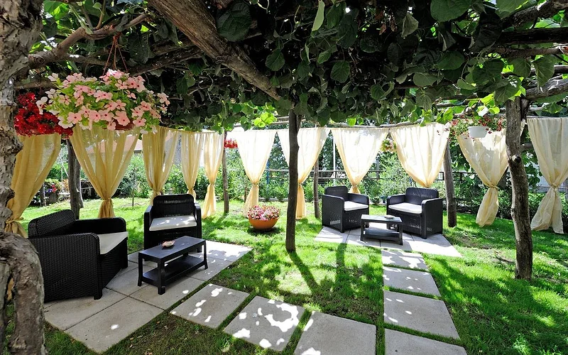 Holiday home surrounded by greenery
