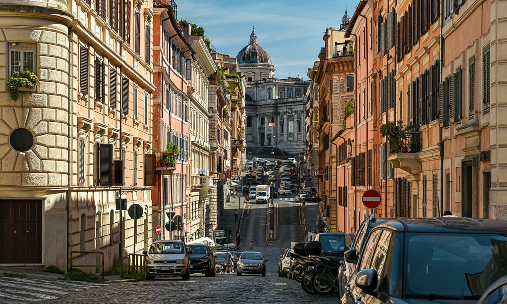 Hotels and streets in Monti, Roma